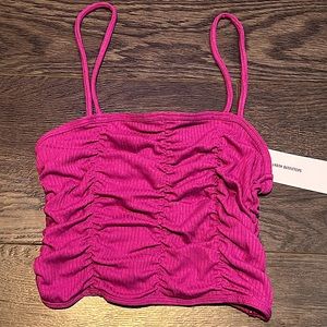 Pink ruffle top